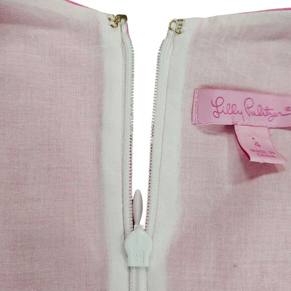 Lilly Pulitzer Shirt Womens Size 4 Pink Annabelle Halter Top Retro 60s Preppy - Picture 8 of 14